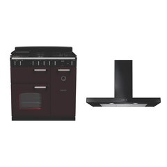Rangemaster CL90DFPBOR/CM1 90cm Dual Fuel Range Cooker Classic Bordeaux / Chrome, A Rated