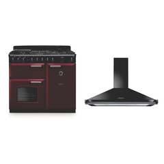 Rangemaster CLDL100DFPBOR/CM1 100cm Dual Fuel Range Cooker Classic Delux Bordeaux / Chrome, A Rated