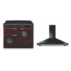 Rangemaster CLDLO110DFPBOR/CM1 110cm Dual Fuel Range Cooker Classic Deluxe Bordeaux / Chrome, A Rated