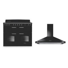 Rangemaster CLDLB110EIPGBL/CM1 110cm Induction Range Cooker Classic Deluxe Gloss Black / Chrome, A Rated