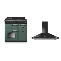 Rangemaster CLDL90DFPMGR/CM1 90cm Dual Fuel Range Cooker Classic Deluxe Mineral Green / Chrome, A Rated