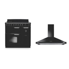 Rangemaster CLDL90EIPGBL/CM1 90cm Induction Range Cooker Classic Deluxe Gloss Black / Chrome, A Rated