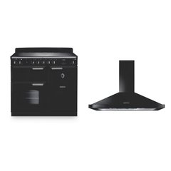 Rangemaster CL100EIPGBL/CM1 100cm Induction Range Cooker Classic Gloss Black / Chrome, A Rated