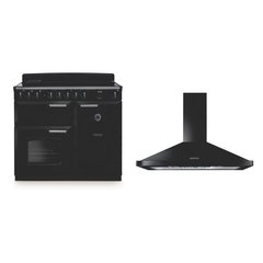 Rangemaster CLDL100EIPGBL/CM1 100cm Induction Range Cooker Classic Delux Gloss Black / Chrome, A Rated