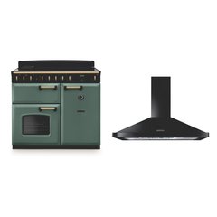 Rangemaster CLDL100EIPMGR/AB1 100cm Induction Range Cooker Classic Deluxe Minteral Green / Antique Brass, A Rated