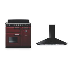 Rangemaster CL90EIPBOR/CM1 90cm Induction Range Cooker Classic Bordeaux / Chrome, A Rated