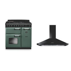 Rangemaster CLDL90DFPMGR/CM1 90cm Dual Fuel Range Cooker Classic Deluxe Mineral Green / Chrome, A Rated