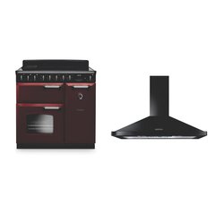 Rangemaster CLDL90EIPBOR/CM1 90cm Induction Range Cooker Classic Deluxe Bordeaux / Chrome, A Rated