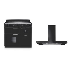 Rangemaster CL100EIPGBL/CM1 100cm Induction Range Cooker Classic Gloss Black / Chrome, A Rated