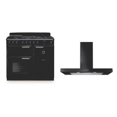 Rangemaster CLDL100DFPGBL/CM1 100cm Dual Fuel Range Cooker Classic Deluxe Gloss Black / Chrome, A Rated