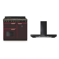 Rangemaster CLDL100DFPBOR/AB1 100cm Dual Fuel Range Cooker Classic Deluxe Bordeaux / Antique Brass, A Rated