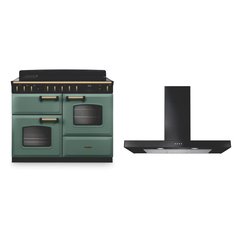Rangemaster CLDLO110EIPMGR/AB1 110cm Induction Range Cooker Classic Deluxe Mineral Green / Antique Brass, A Rated
