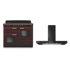 Rangemaster CLDLO110EIPBOR/AB1 110cm Induction Range Cooker Classic Deluxe Bordeaux /Antique Brass, A Rated