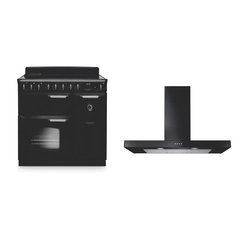 Rangemaster CLDL90EIPGBL/CM1 90cm Induction Range Cooker Classic Deluxe Gloss Black / Chrome, A Rated