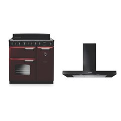 Rangemaster CLDL90EIPBOR/CM1 90cm Induction Range Cooker Classic Deluxe Bordeaux / Chrome, A Rated
