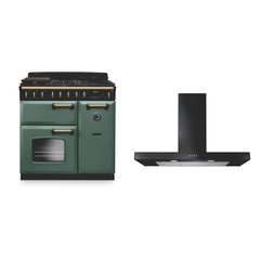 Rangemaster CLDL90DFPMGR/AB1 90cm Dual Fuel Range Cooker Classic Deluxe Mineral Green / Antique Brass, A Rated