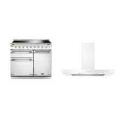 Rangemaster ELS100EIWH 100cm Induction Range Cooker Elise White / Brushed Nickel, A Rated