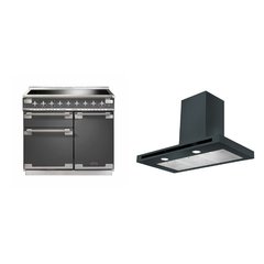Rangemaster ELS100EISL 100cm Induction Range Cooker Elise Slate / Brushed Nickel, A Rated