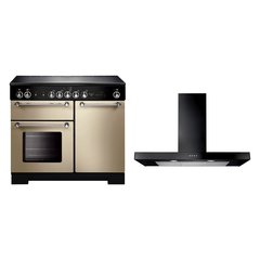 Rangemaster KCH100ECCR/C 100cm Ceramic Range Cooker Kitchener Cream / Chrome, A Rated
