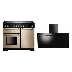 Rangemaster KCH100ECCR/C 100cm Ceramic Range Cooker Kitchener Cream / Chrome, A Rated