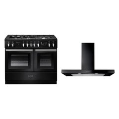 Rangemaster PROPL100FXDFFGB/C 100cm Dual Fuel Range Cooker Professional Plus FX Gloss Black / Chrome, A Rated