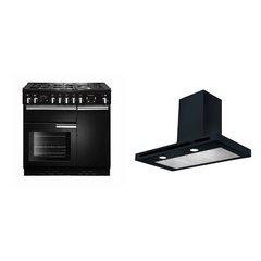 Rangemaster PROP90NGFGB/C 90cm Gas Range Cooker Professional Plus Black / Chrome, A Rated