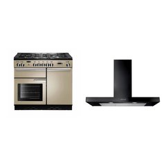 Rangemaster PROP100DFFCR/C 100cm Dual Fuel Range Cooker Professional Plus Cream / Chrome, A Rated