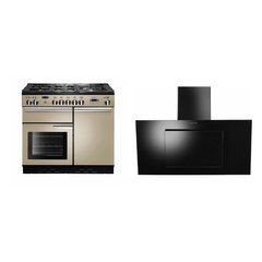 Rangemaster PROP100DFFCR/C 100cm Dual Fuel Range Cooker Professional Plus Cream / Chrome, A Rated