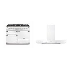 Rangemaster ELS110DFFWH 110cm Dual Fuel Range Cooker Elise White / Brushed Nickel, A Rated