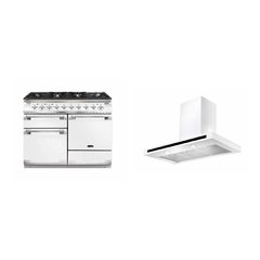 Rangemaster ELS110DFFWH 110cm Dual Fuel Range Cooker Elise White / Brushed Nickel, A Rated