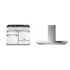 Rangemaster ELS110DFFWH 110cm Dual Fuel Range Cooker Elise White / Brushed Nickel, A Rated