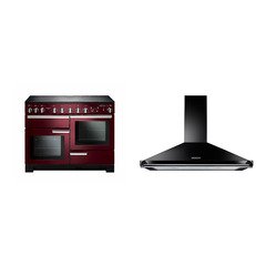 Rangemaster PDL110EICY/C 110cm Induction Range Cooker Professional Deluxe Cranberry / Chome, A Rated