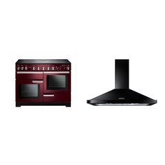 Rangemaster PDL110EICY/C 110cm Induction Range Cooker Professional Deluxe Cranberry / Chome, A Rated