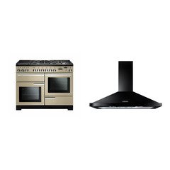 Rangemaster PDL110DFFCR/C 110cm Dual Fuel Range Cooker Professional Deluxe Cream / Chrome, A Rated