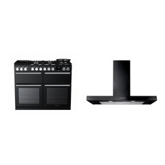 Rangemaster NEXB110DFPGBL/CM1 110cm Dual Fuel Range Cooker Nexus Deluxe Gloss Black / Chrome, A Rated
