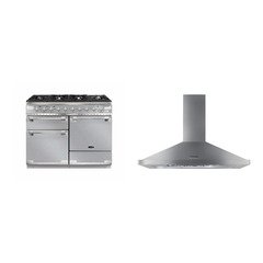 Rangemaster ELS110DFFSS 110cm Dual Fuel Range Cooker Elise Stainless Steel / Brushed Nickel, A Rated
