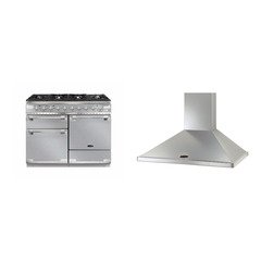 Rangemaster ELS110DFFSS 110cm Dual Fuel Range Cooker Elise Stainless Steel / Brushed Nickel, A Rated