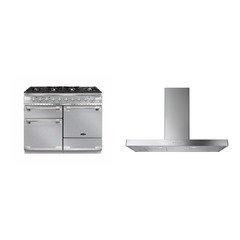 Rangemaster ELS110DFFSS 110cm Dual Fuel Range Cooker Elise Stainless Steel / Brushed Nickel, A Rated