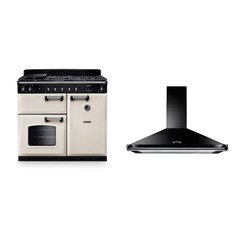 Rangemaster CL100DFPPCR/CM1 100cm Dual Fuel Range Cooker Classic Pale Cream / Chrome, A Rated