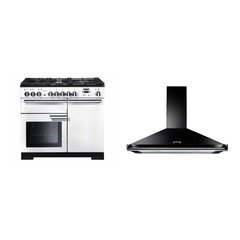 Rangemaster PDL100DFFWH/C 100cm Dual Fuel Range Cooker Professional Deluxe White / Chrome, A Rated