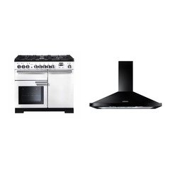 Rangemaster PDL100DFFWH/C 100cm Dual Fuel Range Cooker Professional Deluxe White / Chrome, A Rated