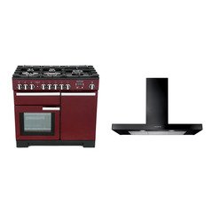 Rangemaster PDL100DFFCY/C 100cm Dual Fuel Range Cooker Professional Deluxe Cranberry / Chrome, A Rated