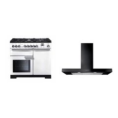 Rangemaster PDL100DFFWH/C 100cm Dual Fuel Range Cooker Professional Deluxe White / Chrome, A Rated