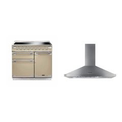 Rangemaster ELS100EICR 100cm Induction Range Cooker Elise Cream / Brushed Nickel, A Rated