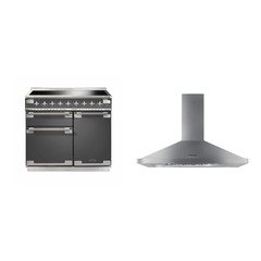 Rangemaster ELS100EISL 100cm Induction Range Cooker Elise Slate / Brushed Nickel, A Rated