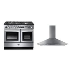 Rangemaster PROPL100FXDFFSS/C 100cm Dual Fuel Range Cooker Professional Plus FX Stainless Steel / Chrome, A Rated