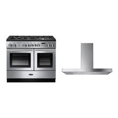 Rangemaster PROPL100FXDFFSS/C 100cm Dual Fuel Range Cooker Professional Plus FX Stainless Steel / Chrome, A Rated