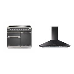 Rangemaster ELS100EISL 100cm Induction Range Cooker Elise Slate / Brushed Nickel, A Rated