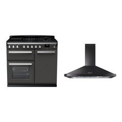 Rangemaster ESDL100DFPSLT/CM1 100cm Dual Fuel Range Cooker Estel Deluxe Slate / Chrome, A Rated