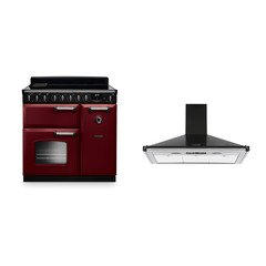 Rangemaster CLDL90EIPBOR/CM1 90cm Induction Range Cooker Classic Deluxe Bordeaux / Chrome, A Rated